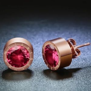 🆕 Rose Gold | Round Rose Crystal | Anti Allergy | Stainless Steel Earrings
